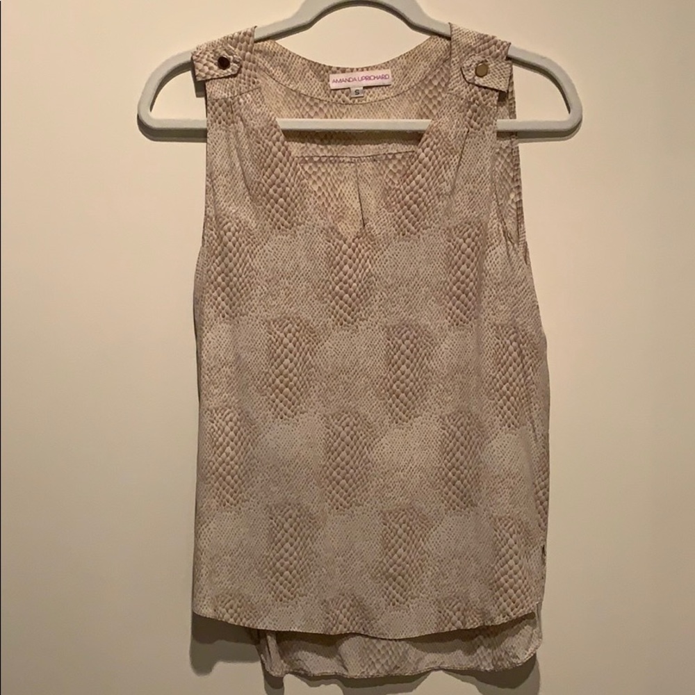 Amanda Uprichard silk snakeskin blouse